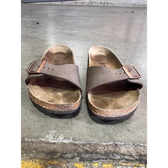 Birkenstock Madrid Birko-Flor Sandals EU 41 US 10 Tan Taupe Single Strap Narrow - Picture 7 of 7